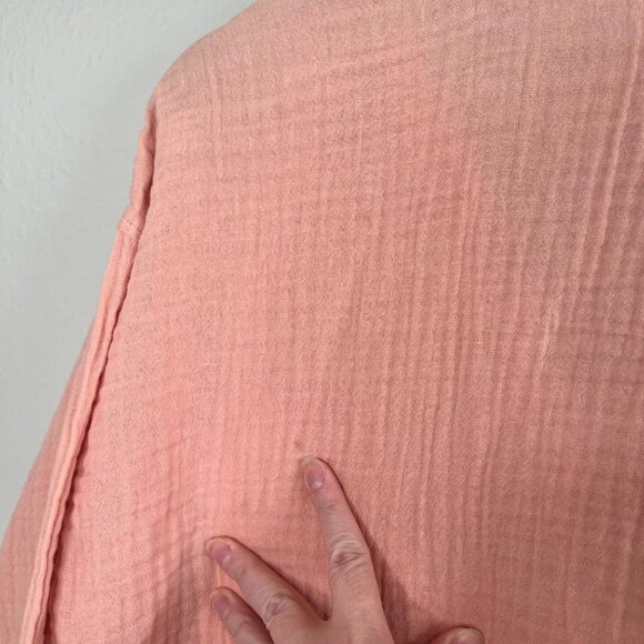 Eileen Fisher Petite Organic Cotton Button-Up Plisse Shirt Size PL - Picture 8 of 12